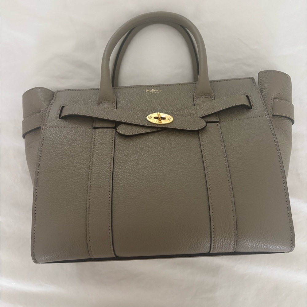 Mulberry zipped Bayswater small size gray color